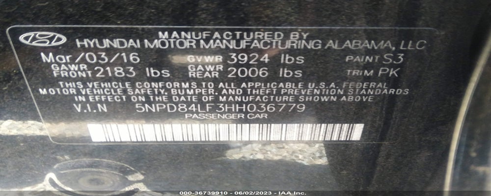 5NPD84LF3HH036779 2017 HYUNDAI ELANTRA photo no. 9