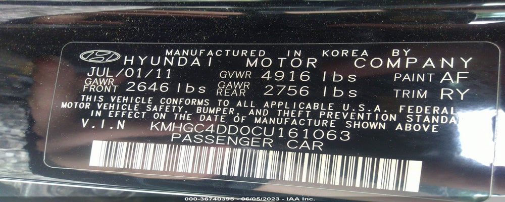 KMHGC4DD0CU161063 2012 HYUNDAI GENESIS photo no. 9