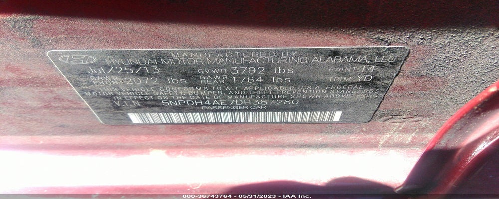 5NPDH4AE7DH387280 2013 HYUNDAI ELANTRA photo no. 9