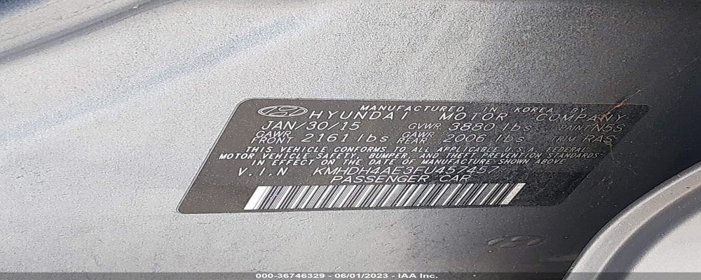KMHDH4AE3FU457457 2015 HYUNDAI ELANTRA photo no. 9