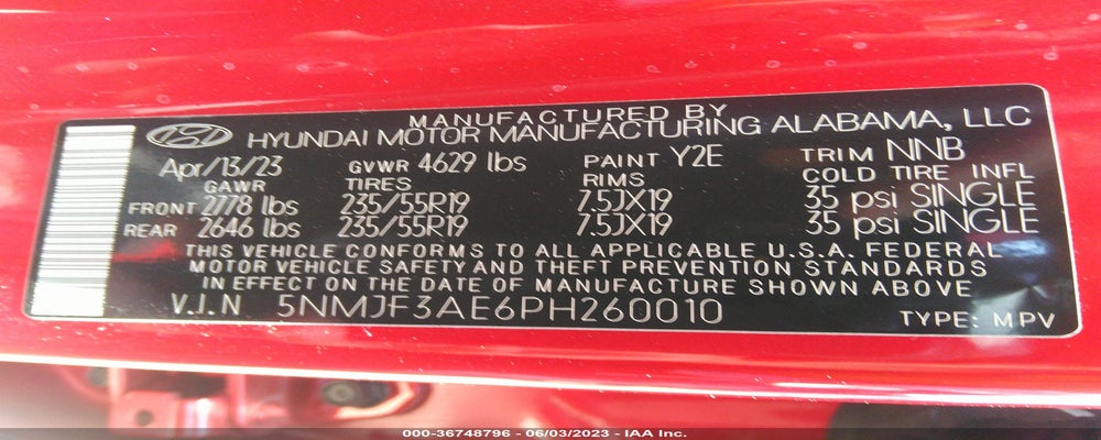 5NMJF3AE6PH260010 2023 HYUNDAI TUCSON photo no. 9