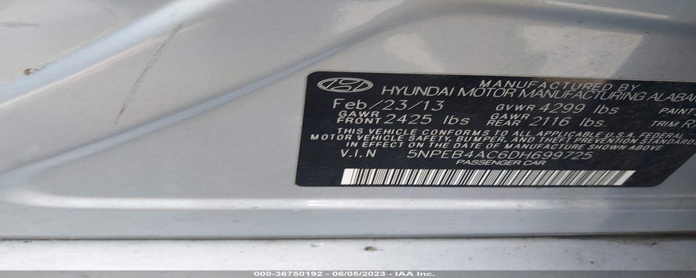 5NPEB4AC6DH699725 2013 HYUNDAI SONATA photo no. 9