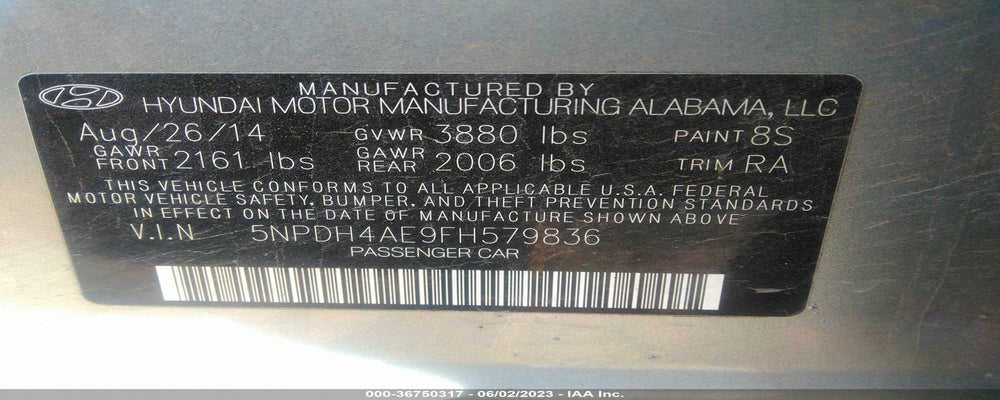 5NPDH4AE9FH579836 2015 HYUNDAI ELANTRA photo no. 9