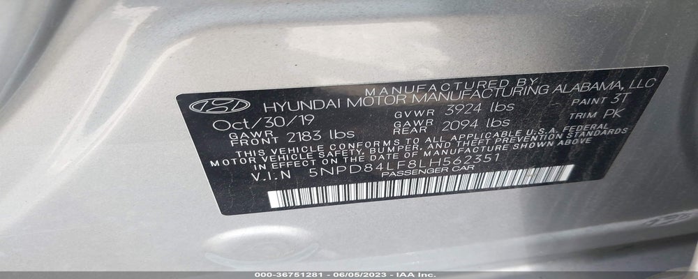 5NPD84LF8LH562351 2020 HYUNDAI ELANTRA photo no. 9