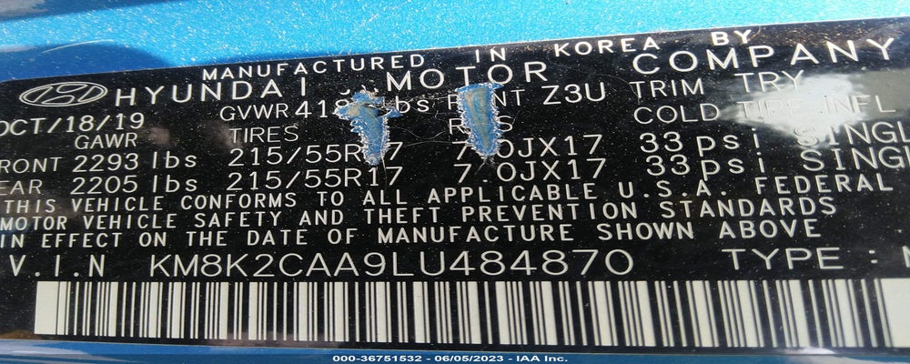 KM8K2CAA9LU484870 2020 HYUNDAI KONA photo no. 9