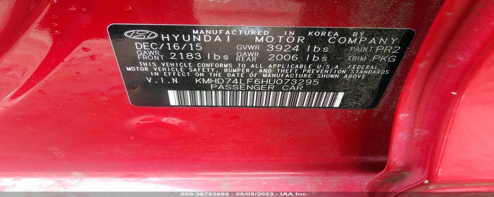 KMHD74LF6HU073295 2017 HYUNDAI ELANTRA photo no. 9