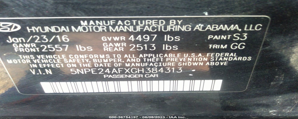 5NPE24AFXGH384313 2016 HYUNDAI SONATA photo no. 9
