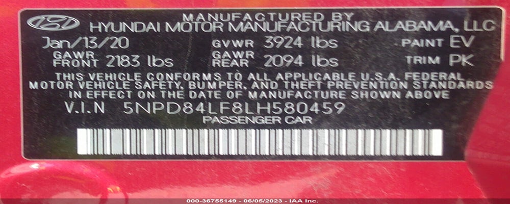 5NPD84LF8LH580459 2020 HYUNDAI ELANTRA photo no. 9