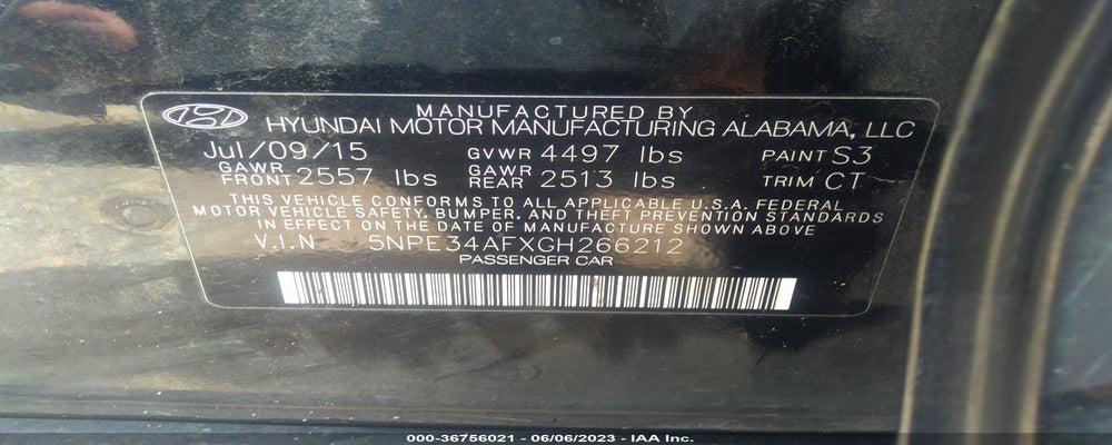 5NPE34AFXGH266212 2016 HYUNDAI SONATA photo no. 9
