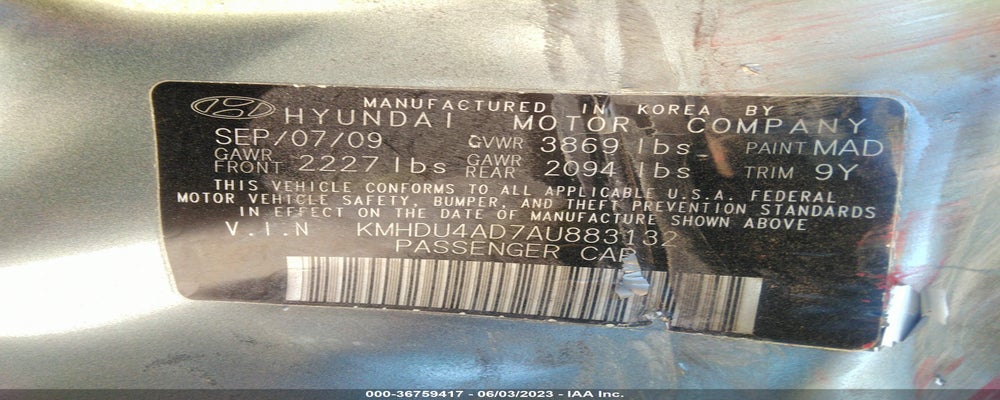 KMHDU4AD7AU883132 2010 HYUNDAI ELANTRA photo no. 9