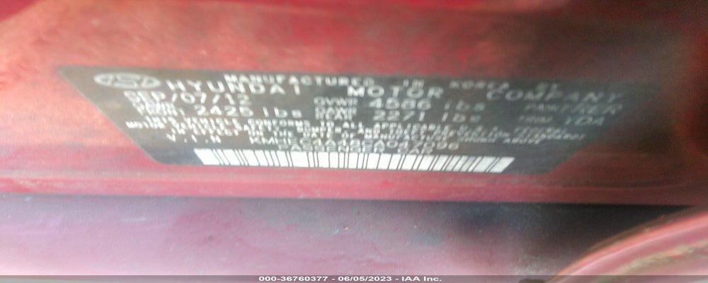 KMHEC4A48CA047096 2012 HYUNDAI SONATA photo no. 9