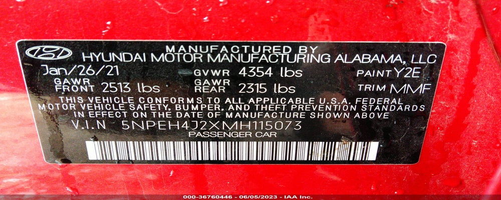 5NPEH4J2XMH115073 2021 HYUNDAI SONATA photo no. 9