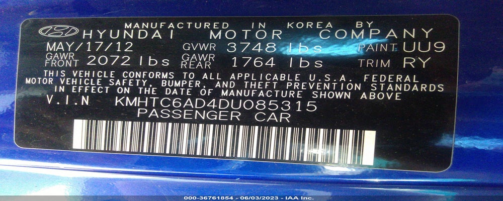KMHTC6AD4DU085315 2013 HYUNDAI VELOSTER photo no. 9