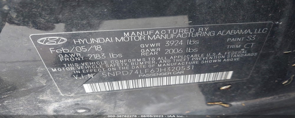 5NPD74LF6JH320531 2018 HYUNDAI ELANTRA photo no. 9