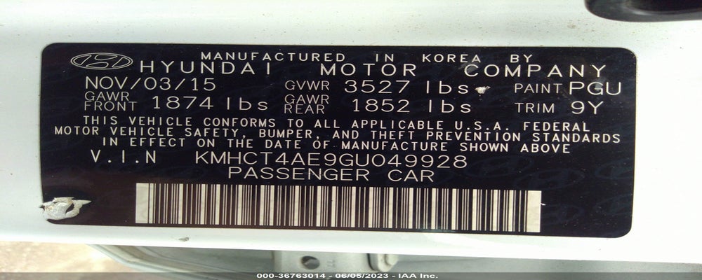 KMHCT4AE9GU049928 2016 HYUNDAI ACCENT photo no. 9