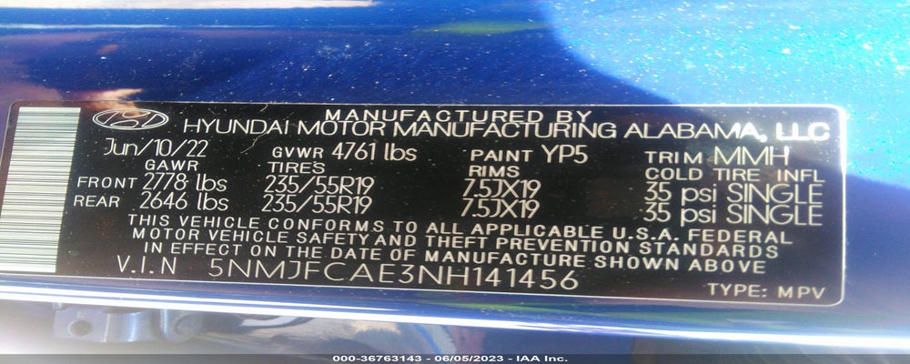 5NMJFCAE3NH141456 2022 HYUNDAI TUCSON photo no. 9