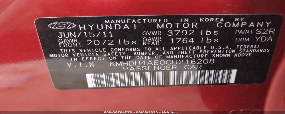 KMHDH4AE0CU216208 2012 HYUNDAI ELANTRA photo no. 9