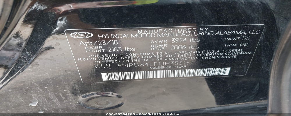 11111111111113157 2018 HYUNDAI ELANTRA photo no. 9