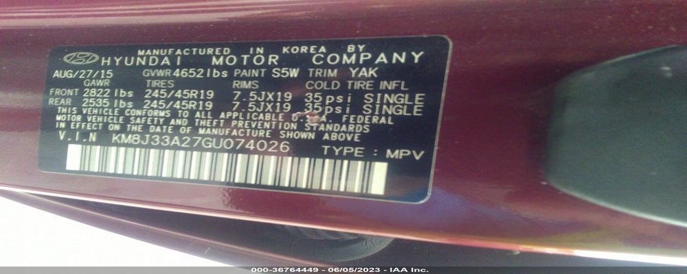 KM8J33A27GU074026 2016 HYUNDAI TUCSON photo no. 9