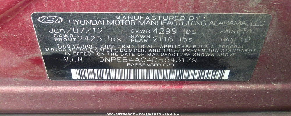 5NPEB4AC4DH543179 2013 HYUNDAI SONATA photo no. 9