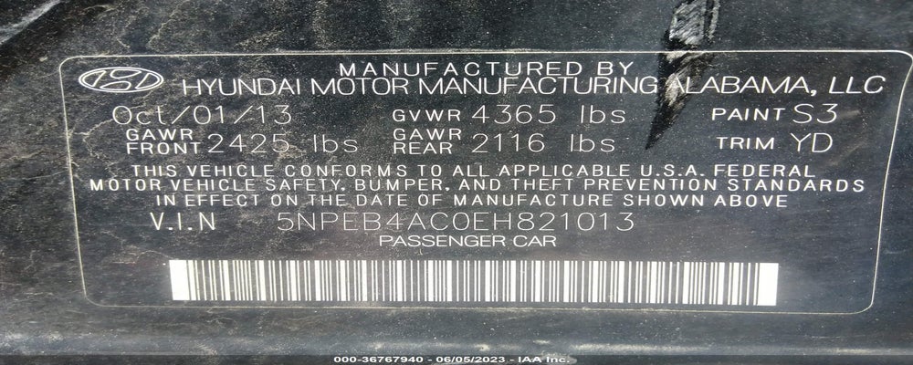 5NPEB4AC0EH821013 2014 HYUNDAI SONATA photo no. 9