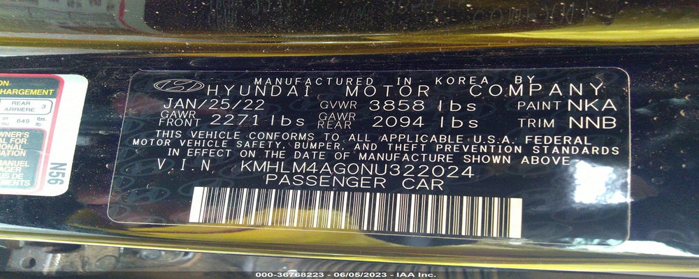 KMHLM4AG0NU322024 2022 HYUNDAI ELANTRA photo no. 9