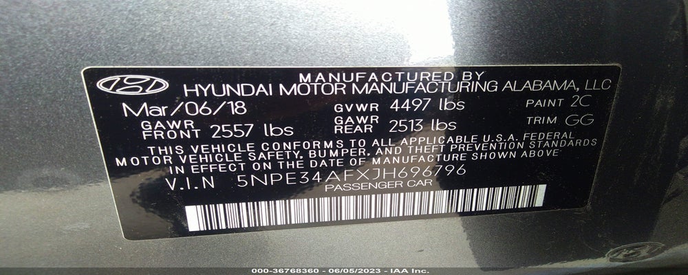5NPE34AFXJH696796 2018 HYUNDAI SONATA photo no. 9