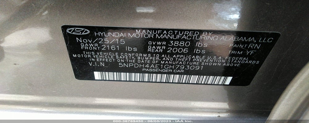 5NPDH4AE1GH793091 2016 HYUNDAI ELANTRA photo no. 9