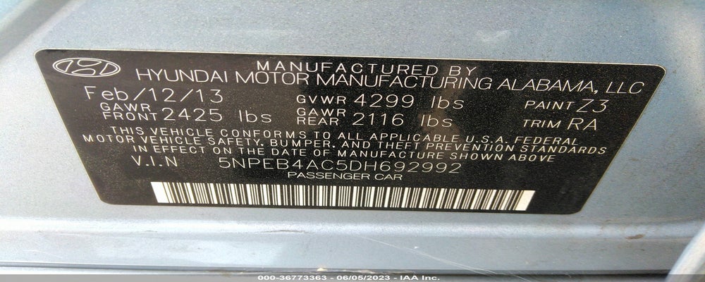 5NPEB4AC5DH692992 2013 HYUNDAI SONATA photo no. 9