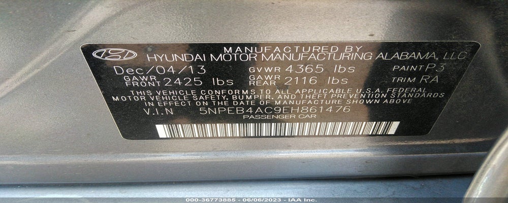 5NPEB4AC9EH861476 2014 HYUNDAI SONATA photo no. 9