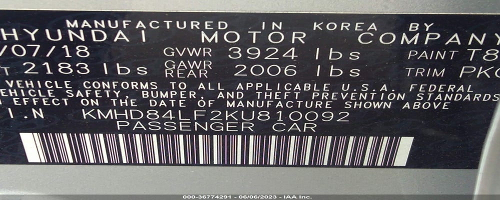 KMHD84LF2KU810092 2019 HYUNDAI ELANTRA photo no. 9