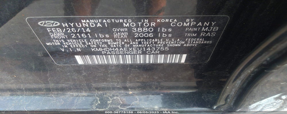 KMHDH4AEXEU143755 2014 HYUNDAI ELANTRA photo no. 9