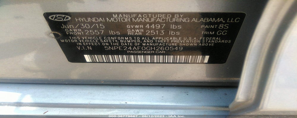 5NPE24AF0GH260549 2016 HYUNDAI SONATA photo no. 9