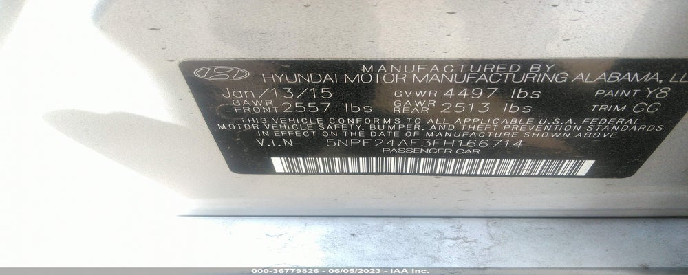 5NPE24AF3FH166714 2015 HYUNDAI SONATA photo no. 9
