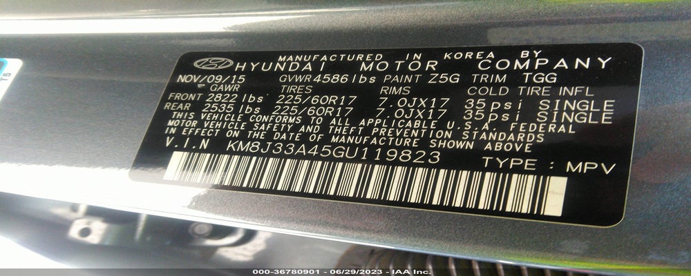 KM8J33A45GU119823 2016 HYUNDAI TUCSON photo no. 9