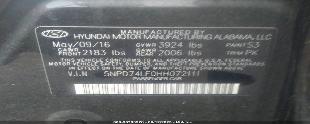 5NPD74LF0HH072111 2017 HYUNDAI ELANTRA photo no. 9