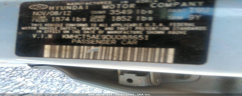 KMHCT5AE9DU088651 2013 HYUNDAI ACCENT photo no. 9