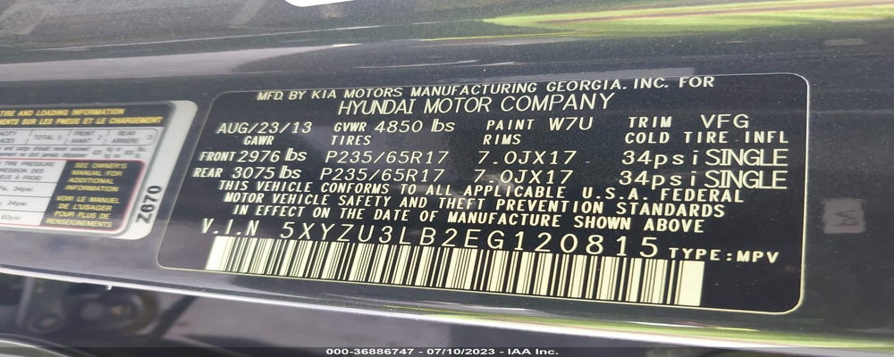 5XYZU3LB2EG120815 2014 HYUNDAI SANTA FE SPORT photo no. 9