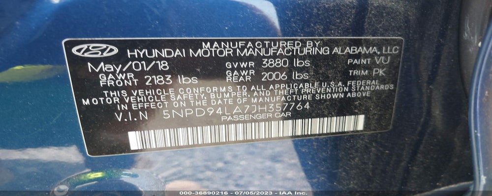 5NPD94LA7JH357764 2018 HYUNDAI ELANTRA photo no. 9
