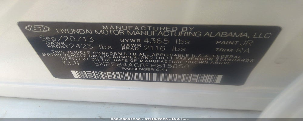 5NPEB4AC8EH815850 2014 HYUNDAI SONATA photo no. 9
