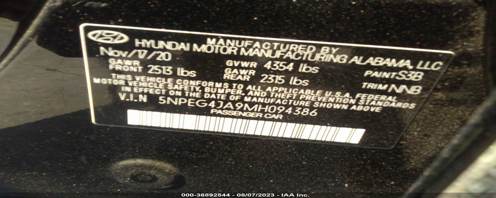 5NPEG4JA9MH094386 2021 HYUNDAI SONATA photo no. 9