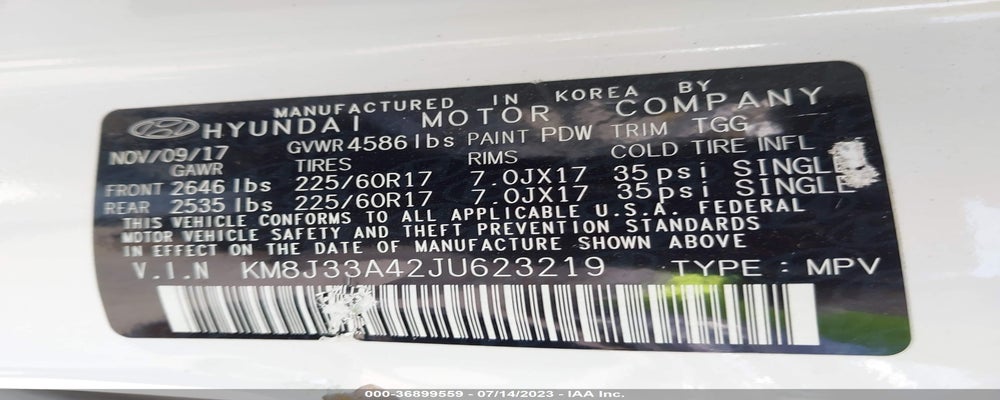 KM8J33A42JU623219 2018 HYUNDAI TUCSON photo no. 9