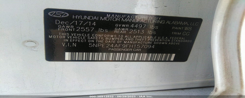 5NPE24AF9FH157094 2015 HYUNDAI SONATA photo no. 9