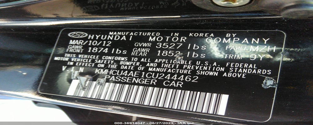 KMHCU4AE1CU244462 2012 HYUNDAI ACCENT photo no. 9