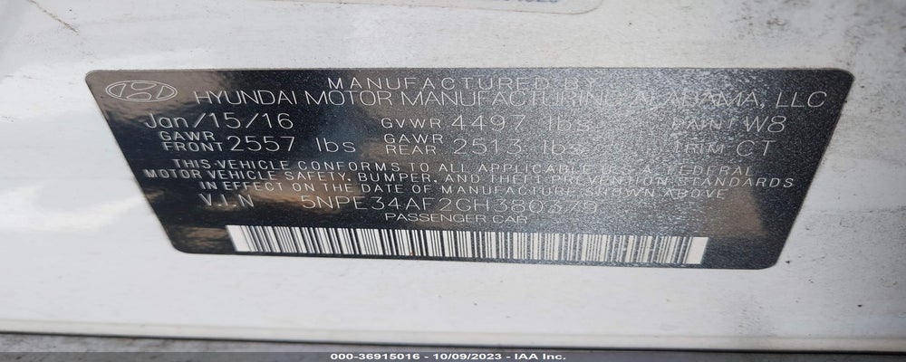 5NPE34AF2GH380379 2016 HYUNDAI SONATA photo no. 9