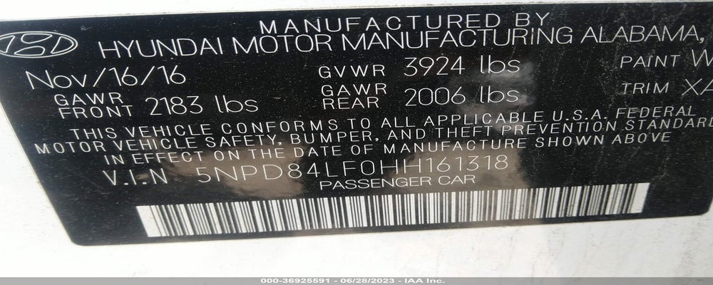 5NPD84LF0HH161318 2017 HYUNDAI ELANTRA photo no. 9