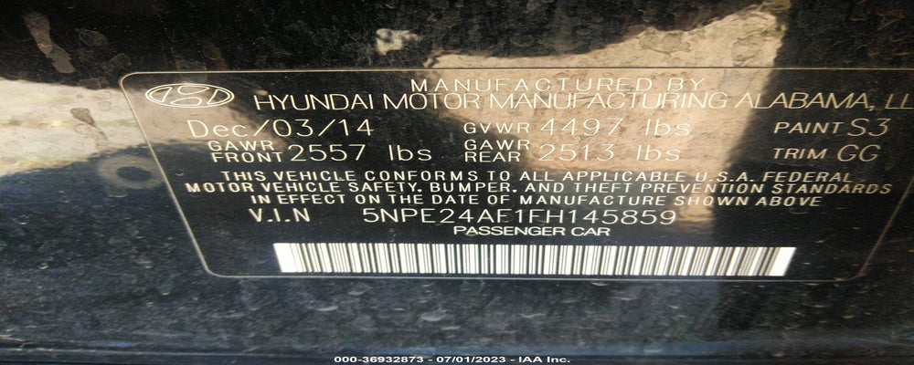 5NPE24AF1FH145859 2015 HYUNDAI SONATA photo no. 9