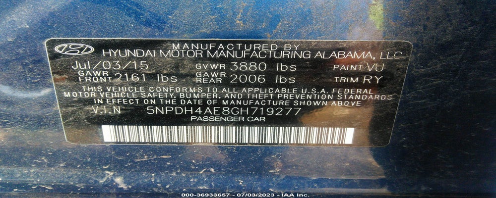 5NPDH4AE8GH719277 2016 HYUNDAI ELANTRA photo no. 9