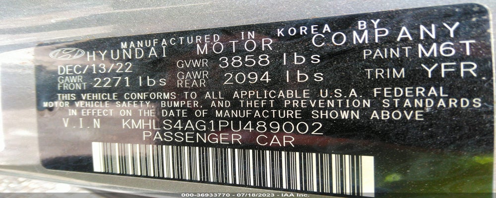 KMHLS4AG1PU489002 2023 HYUNDAI ELANTRA photo no. 9