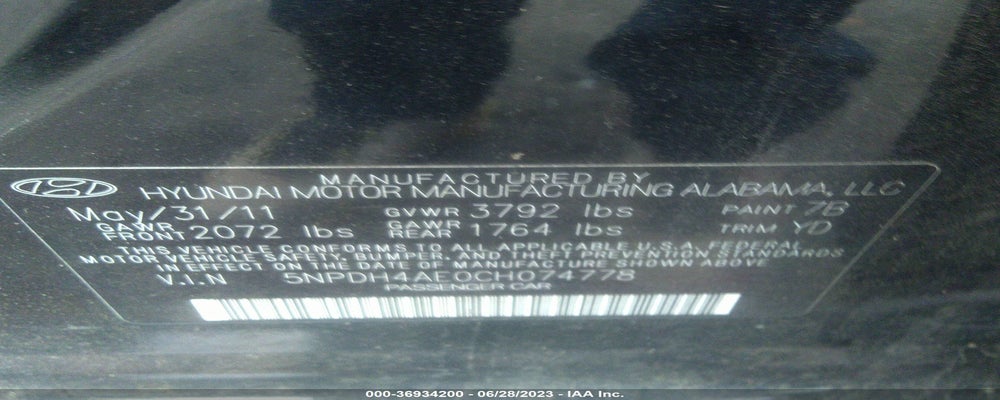 5NPDH4AE0CH074778 2012 HYUNDAI ELANTRA photo no. 9